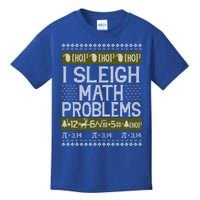 Math Teacher I Sleigh Math Problems Christmas Ugly Sweater Gift Kids T-Shirt