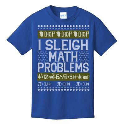 Math Teacher I Sleigh Math Problems Christmas Ugly Sweater Gift Kids T-Shirt