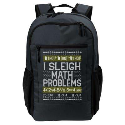 Math Teacher I Sleigh Math Problems Christmas Ugly Sweater Gift Daily Commute Backpack