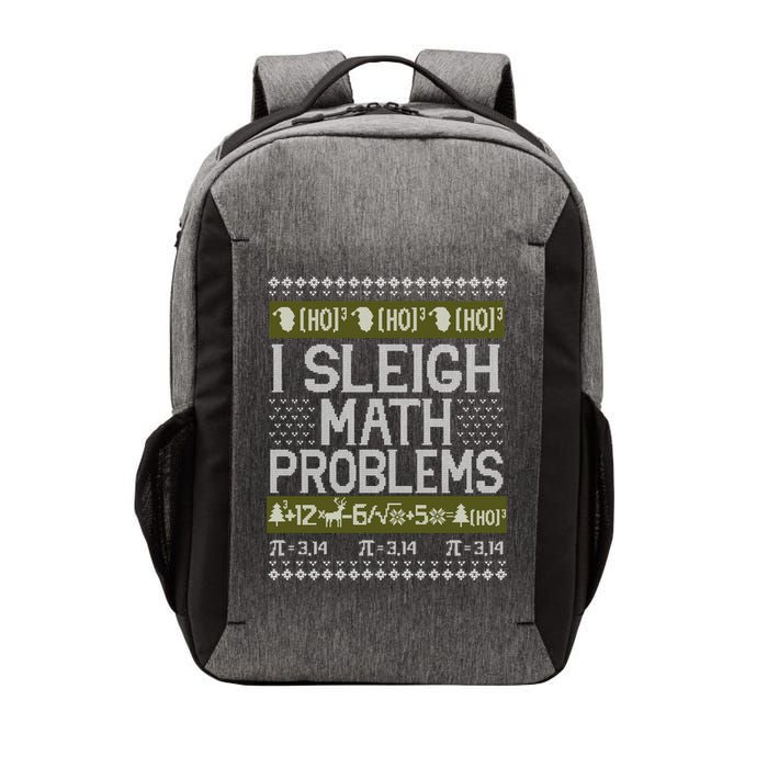 Math Teacher I Sleigh Math Problems Christmas Ugly Sweater Gift Vector Backpack