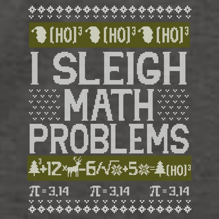 Math Teacher I Sleigh Math Problems Christmas Ugly Sweater Gift Vector Backpack
