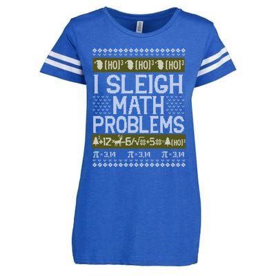 Math Teacher I Sleigh Math Problems Christmas Ugly Sweater Gift Enza Ladies Jersey Football T-Shirt