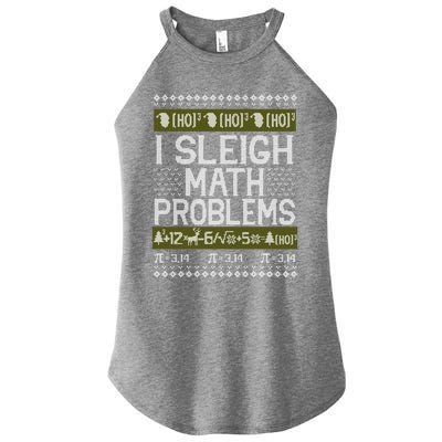 Math Teacher I Sleigh Math Problems Christmas Ugly Sweater Gift Women's Perfect Tri Rocker Tank