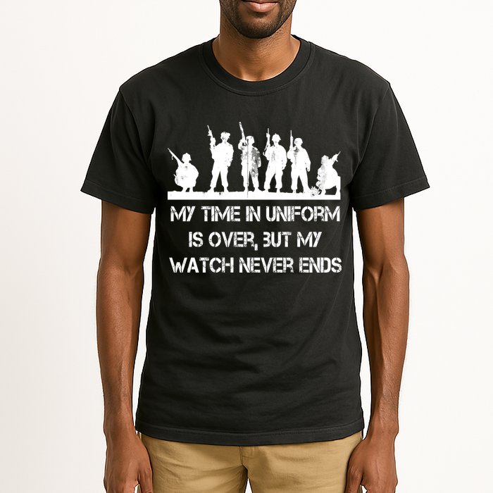 My Time In Uniform Is Over But My Watch Never Ends Army Tall T-Shirt