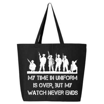 My Time In Uniform Is Over But My Watch Never Ends Army 25L Jumbo Tote