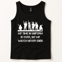 My Time In Uniform Is Over But My Watch Never Ends Army Tank Top