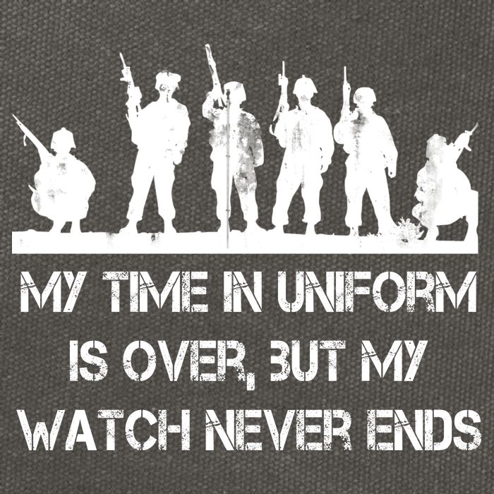 My Time In Uniform Is Over But My Watch Never Ends Army Cotton Canvas Backpack