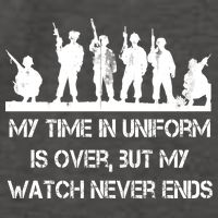 My Time In Uniform Is Over But My Watch Never Ends Army Vector Backpack
