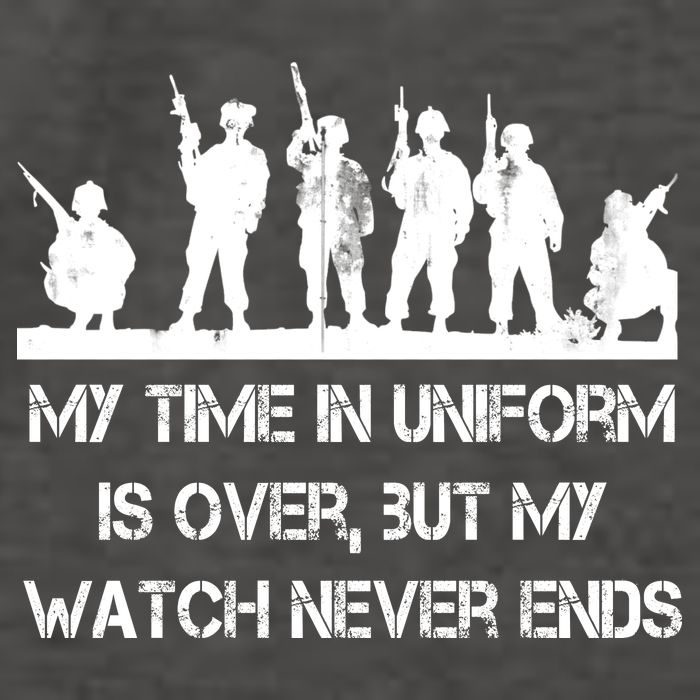 My Time In Uniform Is Over But My Watch Never Ends Army Vector Backpack