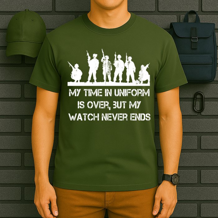 My Time In Uniform Is Over But My Watch Never Ends Army T-Shirt