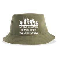 My Time In Uniform Is Over But My Watch Never Ends Army Sustainable Bucket Hat