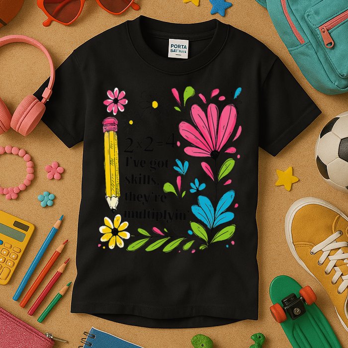 Math Teacher Ive Got Skills Theyre Multiplyin Mathematics Kids T-Shirt