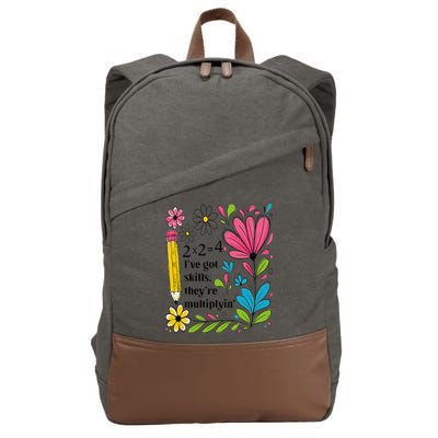 Math Teacher Ive Got Skills Theyre Multiplyin Mathematics Cotton Canvas Backpack