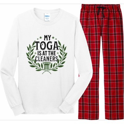 My Toga Is At The Cleaners Funny Toga Party Long Sleeve Pajama Set