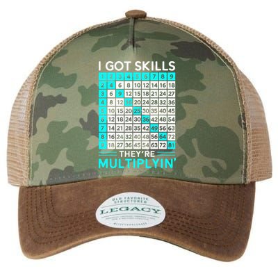 Math Teacher I Got Skills They're Multiplying Legacy Tie Dye Trucker Hat