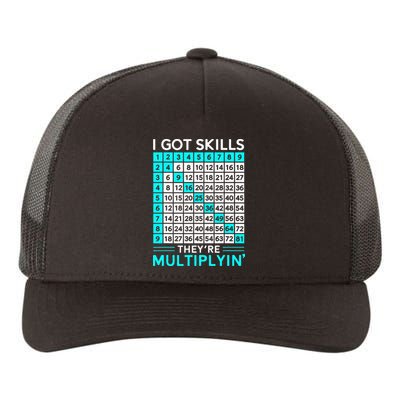 Math Teacher I Got Skills They're Multiplying Yupoong Adult 5-Panel Trucker Hat