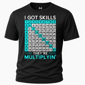 Math Teacher I Got Skills They're Multiplying Cooling Performance Crew T-Shirt