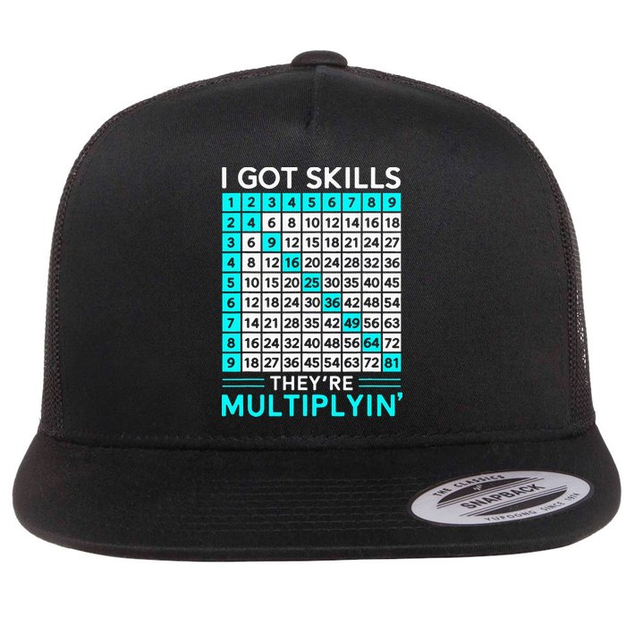 Math Teacher I Got Skills They're Multiplying Flatbill Hat
