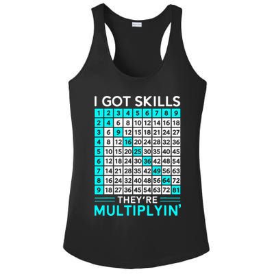 Math Teacher I Got Skills They're Multiplying Ladies PosiCharge Competitor Racerback Tank