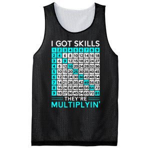 Math Teacher I Got Skills They're Multiplying Mesh Reversible Basketball Jersey Tank