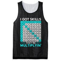 Math Teacher I Got Skills They're Multiplying Mesh Reversible Basketball Jersey Tank
