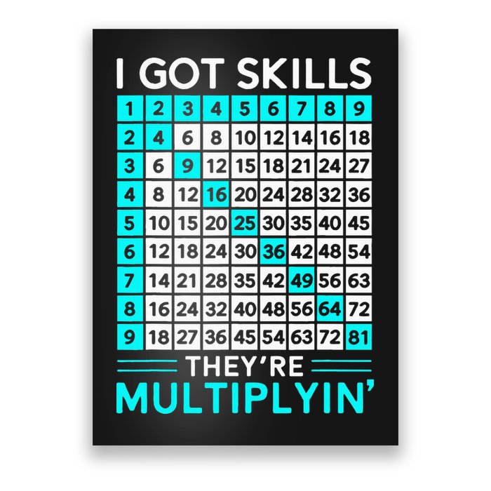 Math Teacher I Got Skills They're Multiplying Poster
