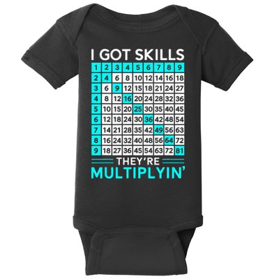 Math Teacher I Got Skills They're Multiplying Baby Bodysuit