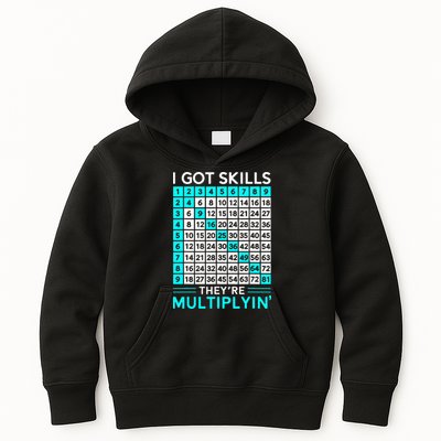 Math Teacher I Got Skills They're Multiplying Kids Hoodie