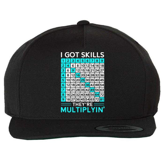 Math Teacher I Got Skills They're Multiplying Wool Snapback Cap