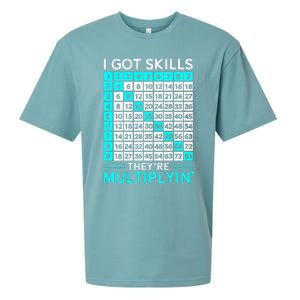 Math Teacher I Got Skills They're Multiplying Sueded Cloud Jersey T-Shirt