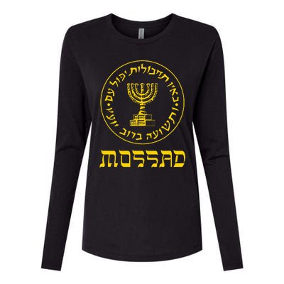 Mossad T Idf Israel Secret Service Logo Tzahal Mossad Womens Cotton Relaxed Long Sleeve T-Shirt