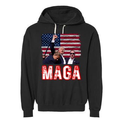 Maga Trump Iconic Fist Raised Garment-Dyed Fleece Hoodie