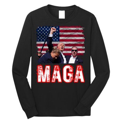 Maga Trump Iconic Fist Raised Long Sleeve Shirt