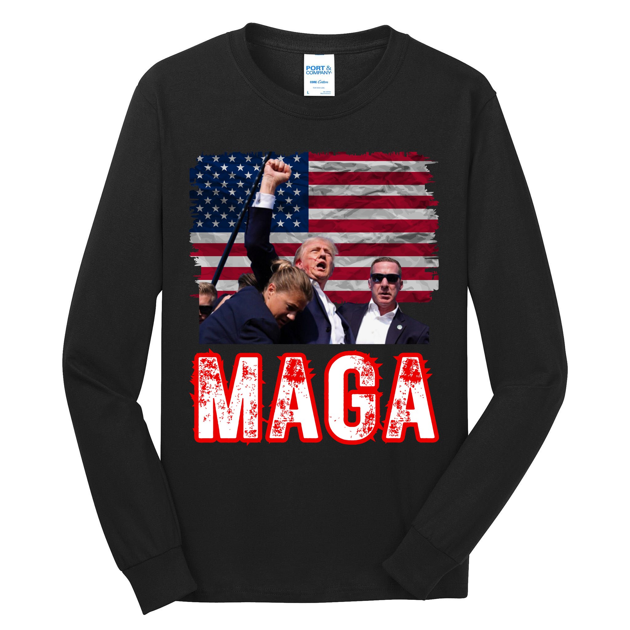 Maga Trump Iconic Fist Raised Tall Long Sleeve T-Shirt