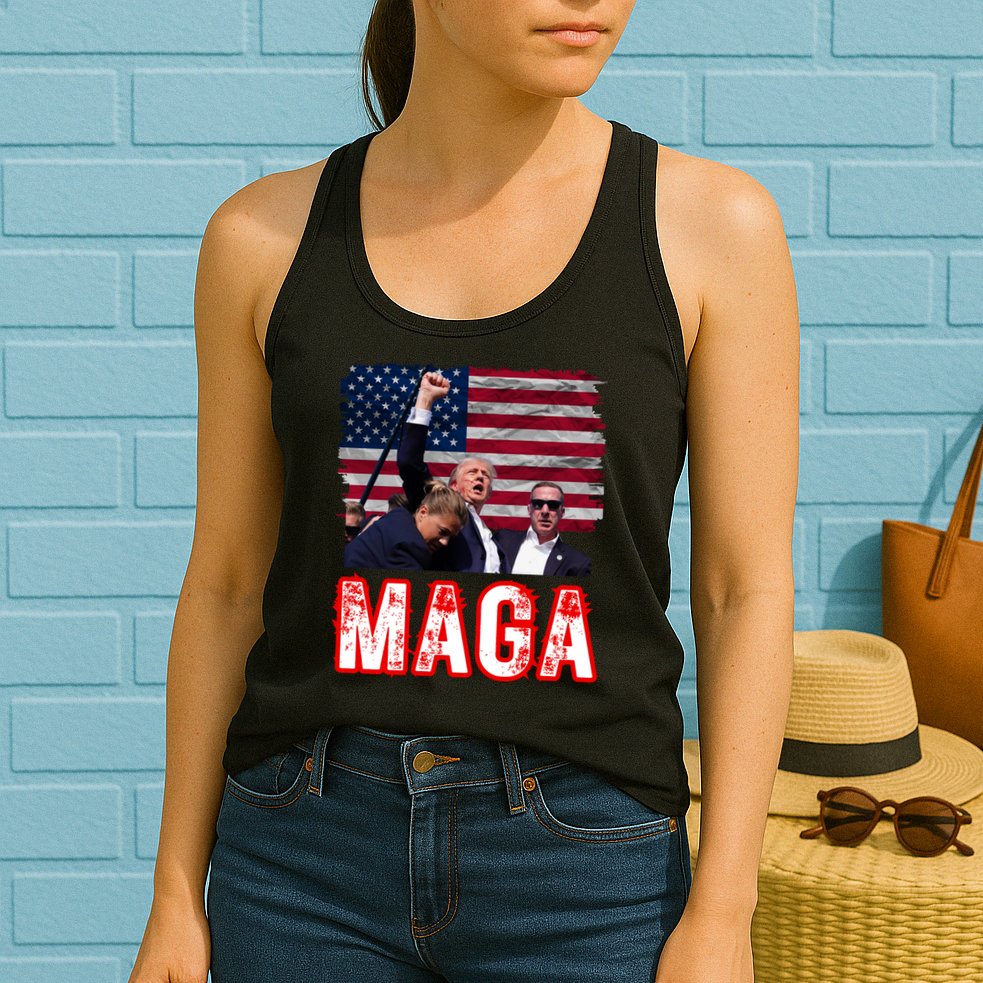 Maga Trump Iconic Fist Raised Womens Tank Top