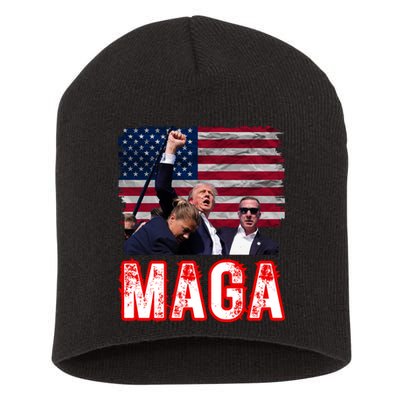 Maga Trump Iconic Fist Raised Short Acrylic Beanie