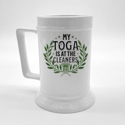 My Toga Is At The Cleaners Funny Toga Party Beer Stein