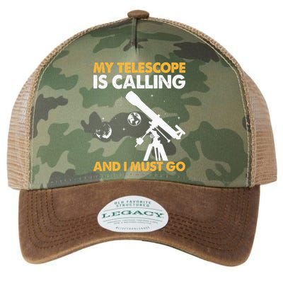 My Telescope Is Calling And I Must Go I Astronomy Legacy Tie Dye Trucker Hat
