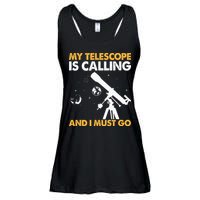 My Telescope Is Calling And I Must Go I Astronomy Ladies Essential Flowy Tank