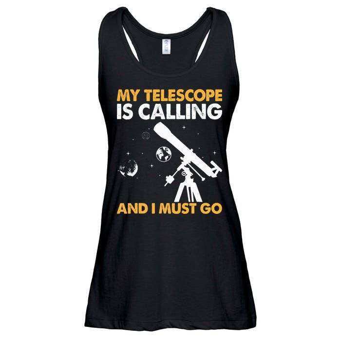 My Telescope Is Calling And I Must Go I Astronomy Ladies Essential Flowy Tank