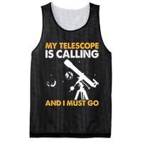 My Telescope Is Calling And I Must Go I Astronomy Mesh Reversible Basketball Jersey Tank