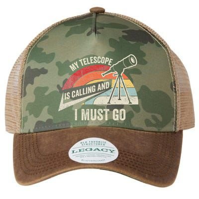 My Telescope Is Calling And I Must Go Astronomy Telescope Legacy Tie Dye Trucker Hat