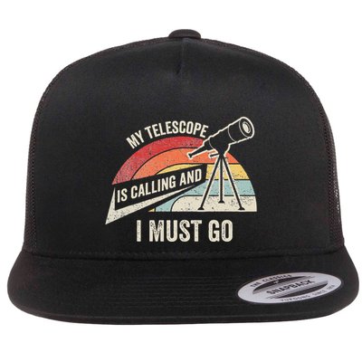 My Telescope Is Calling And I Must Go Astronomy Telescope Flatbill Hat