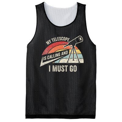 My Telescope Is Calling And I Must Go Astronomy Telescope Mesh Reversible Basketball Jersey Tank