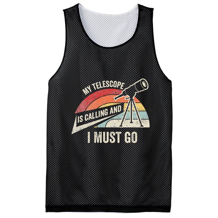 My Telescope Is Calling And I Must Go Astronomy Telescope Mesh Reversible Basketball Jersey Tank