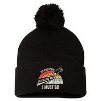 My Telescope Is Calling And I Must Go Astronomy Telescope Pom Pom 12in Knit Beanie