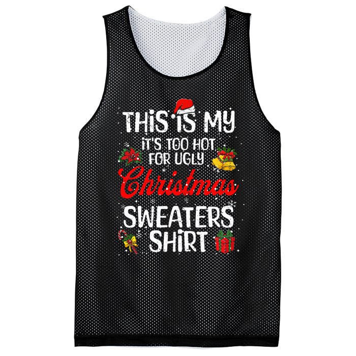 Matching This Is My ItS Too Hot For Ugly Christmas Sweaters Mesh Reversible Basketball Jersey Tank