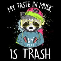 My Taste In Music Is Trash Hip Hop Hipster Raccoon 16 in Basic Backpack