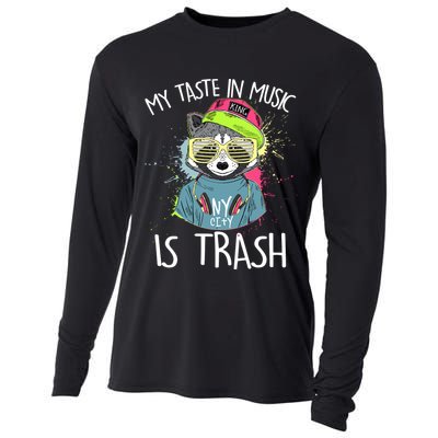 My Taste In Music Is Trash Hip Hop Hipster Raccoon Cooling Performance Long Sleeve Crew