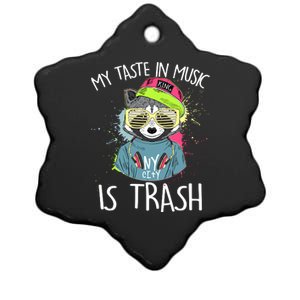 My Taste In Music Is Trash Hip Hop Hipster Raccoon Ceramic Star Ornament